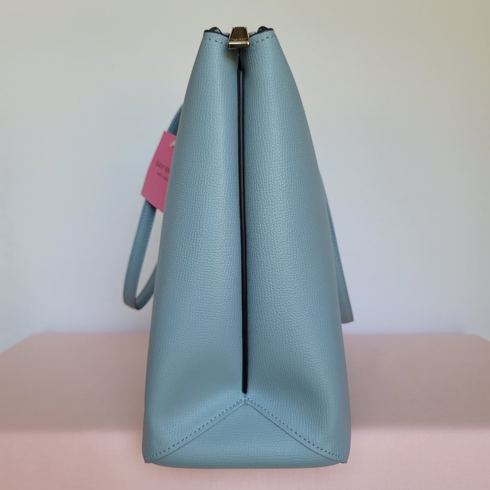 KATE SPADE All Day Crossgrain Leather Top-zip Large Tote- Ocean Beach color 🎈⭐ - Picture 9 of 16